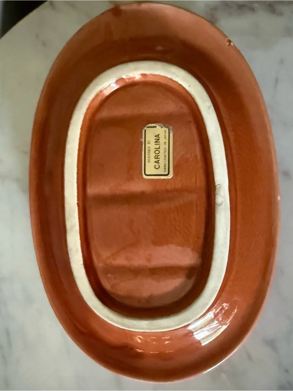 Whimsical Ceramic Orange Soap Dish with Mouse Accent